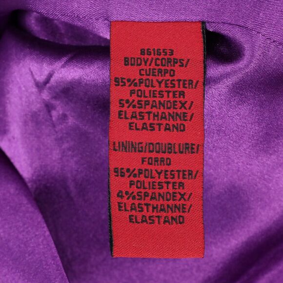 JS Collection Dress Womens 10 Purple Stretch Satin Layered Sleeveless Lined - Picture 10 of 13